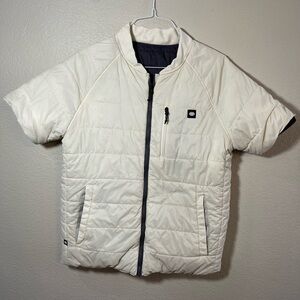 686 reversible Short Sleeve Puffer Jacket gray and cream